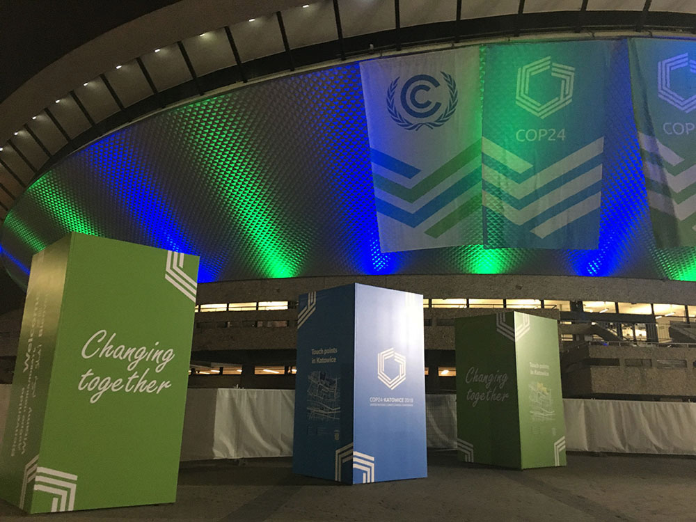 Night view outside the venue of COP24